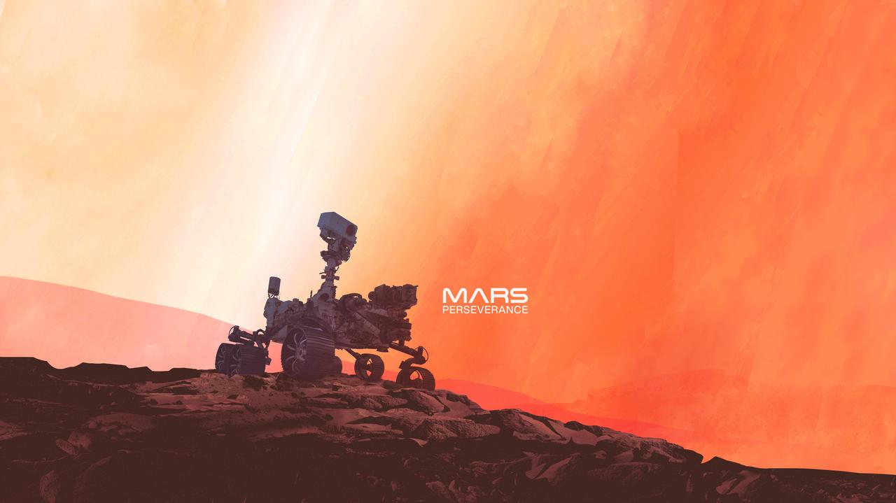 Mars rover on the surface